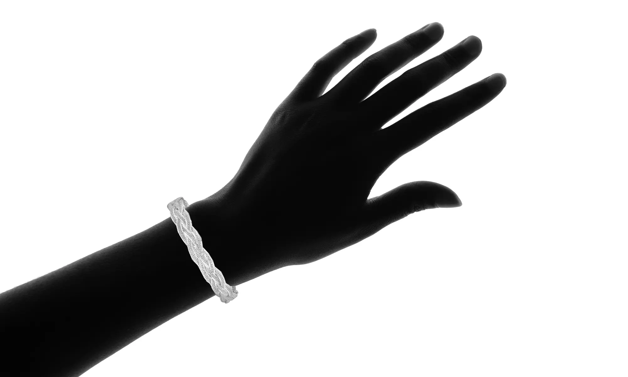Italian Handmade Sterling Silver 4 or 6 Row Woven Herringbone Bracelet 