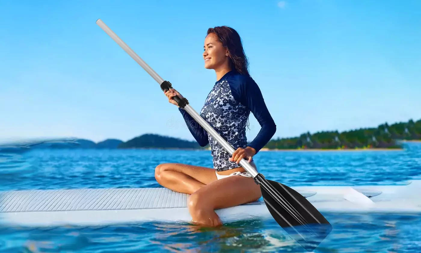 LakeForest Kayak Paddles Aluminum Alloy Detachable Canoe Paddle Boat Oars (2pcs)