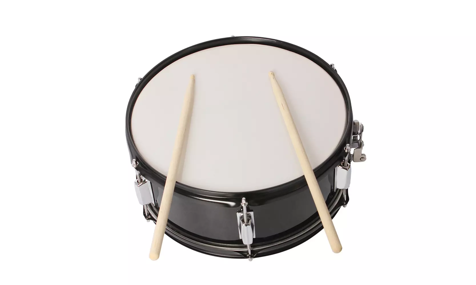  Professional Marching Snare Drum & Drum Stick & Strap & Wrench Kit Black - Primary Image