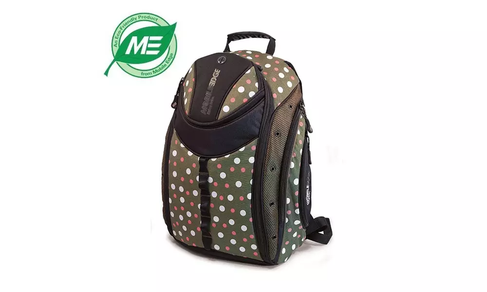 Mobile Edge - Express Eco-Friendly 15.6" Backpack - Green w/ Dots - Primary Image