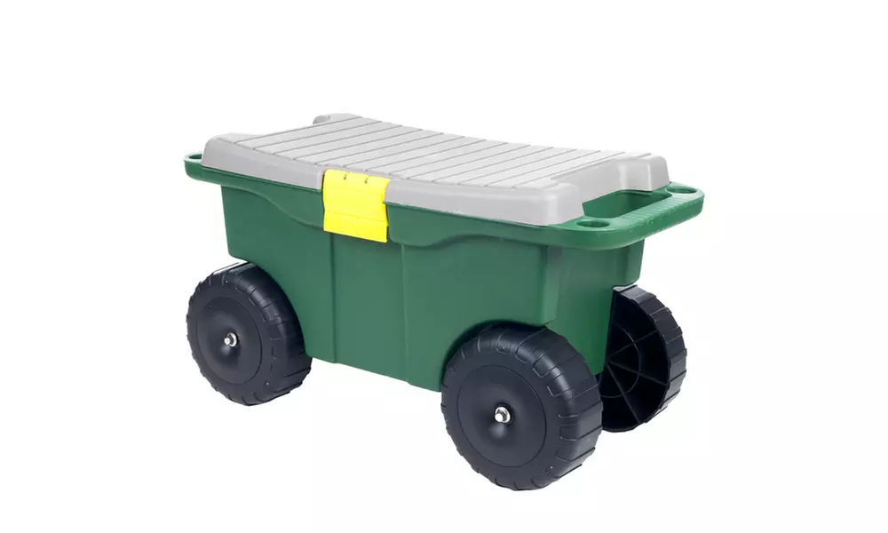 Pure Garden 20 inch Plastic Garden Storage Cart & Scooter