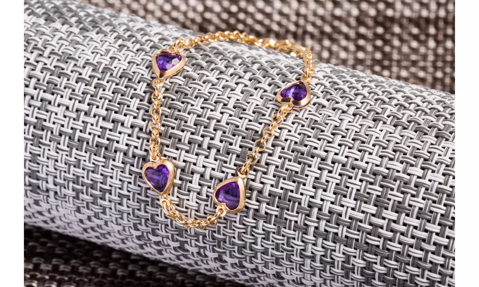 Lavender Gemstone Gold Kids Bracelet  - Primary Image