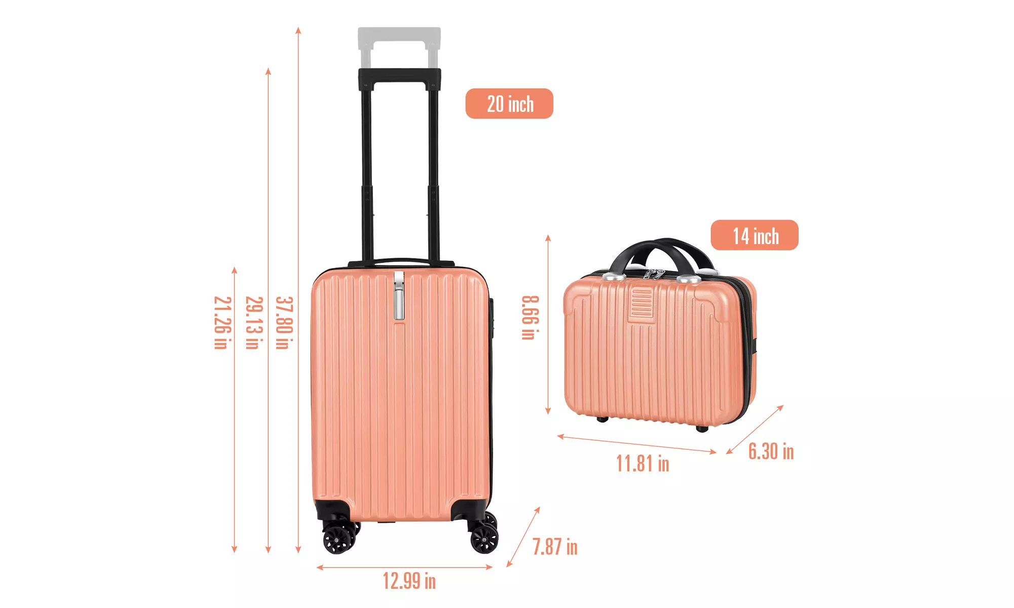 Dual Spinner Hard-Sided Carry-On Two-Piece Luggage Set