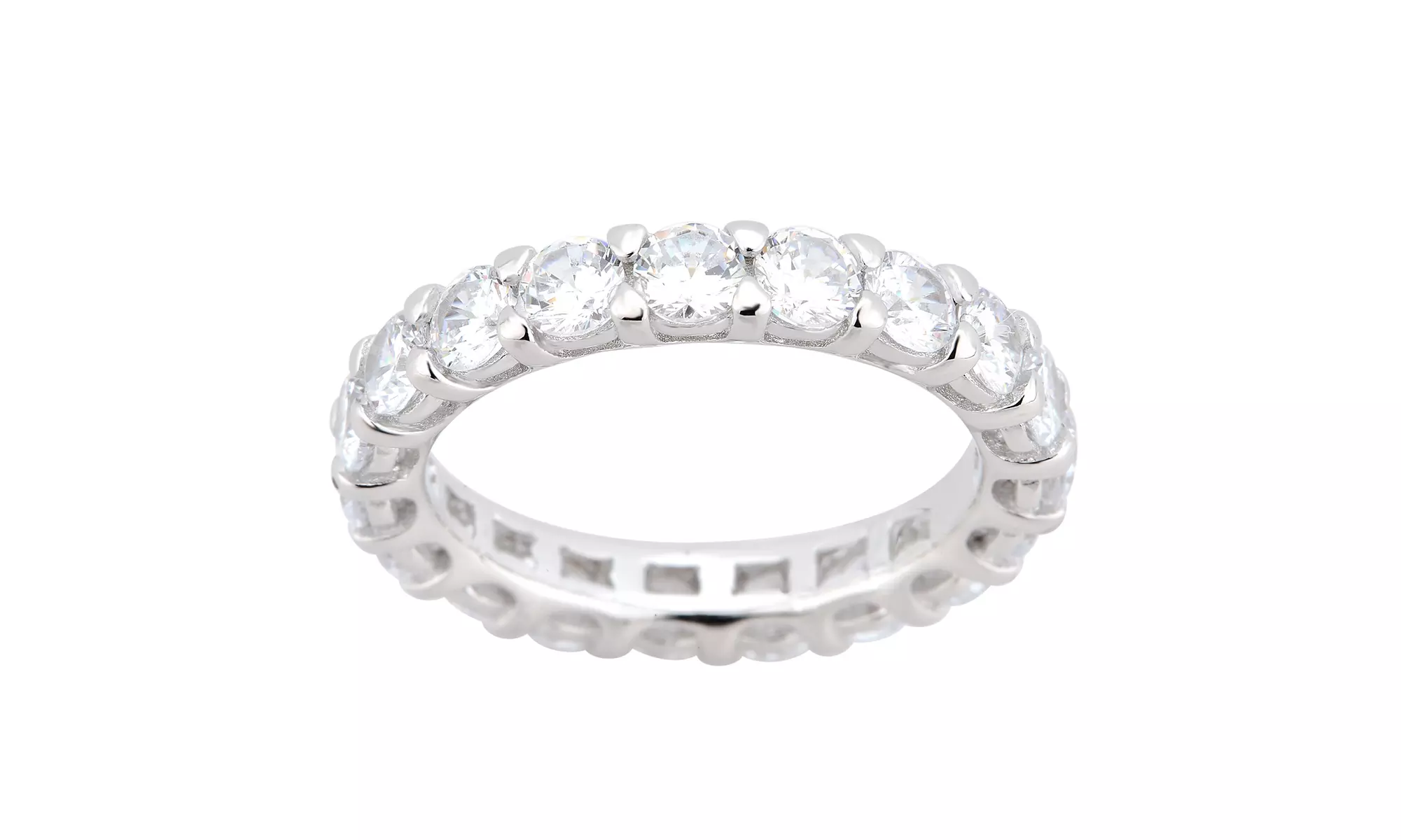 L'Artiste Sterling Silver 6.25CT Round Cubic Zirconia Eternity Band for Women - Primary Image