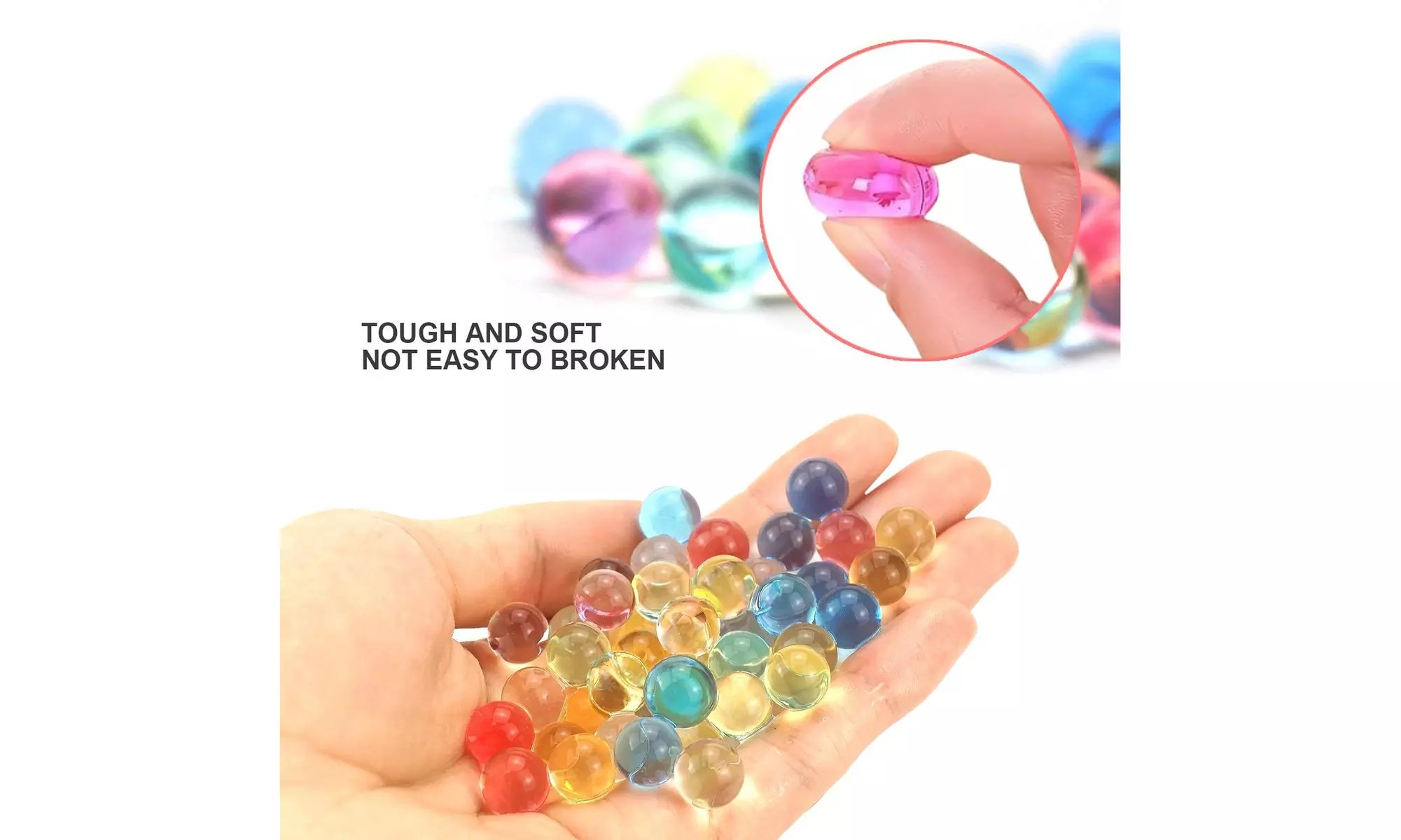 Water Beads 50000 Icy Gel Orbeez Beads Pearls Growing w/ 10 Pcs Balloons - Second Medium