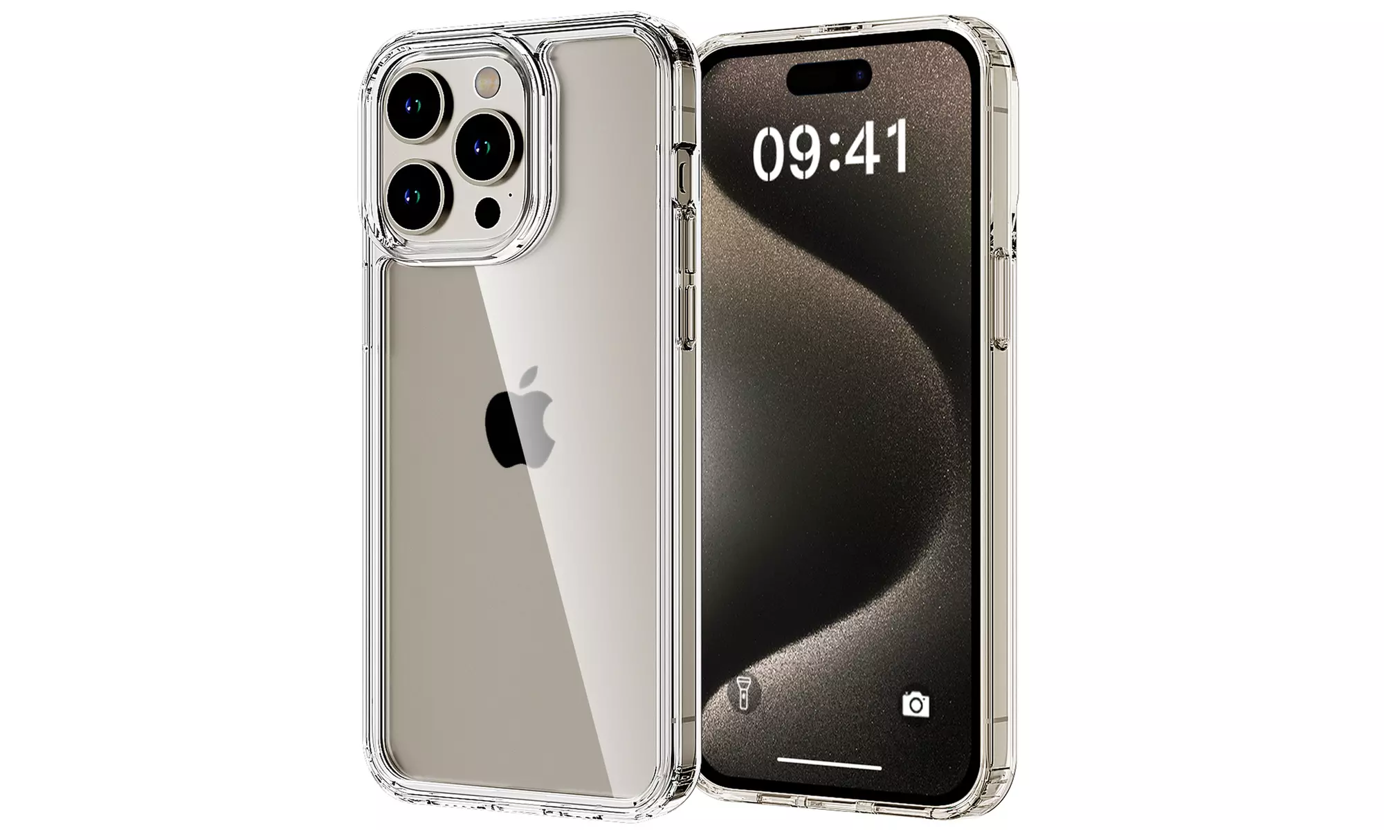 For iPhone 15 Pro Max/15 Plus Clear Case Shockproof Bumper Hard Protective Cover
