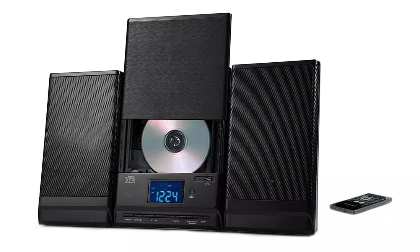 Home CD Music Shelf System Vertical-loading with Stereo Dynamic Speakers - Primary Image