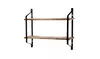2 Tiers Floating Shelves Wall Mounted Industrial Wall Shelves Wood Storage Shelf