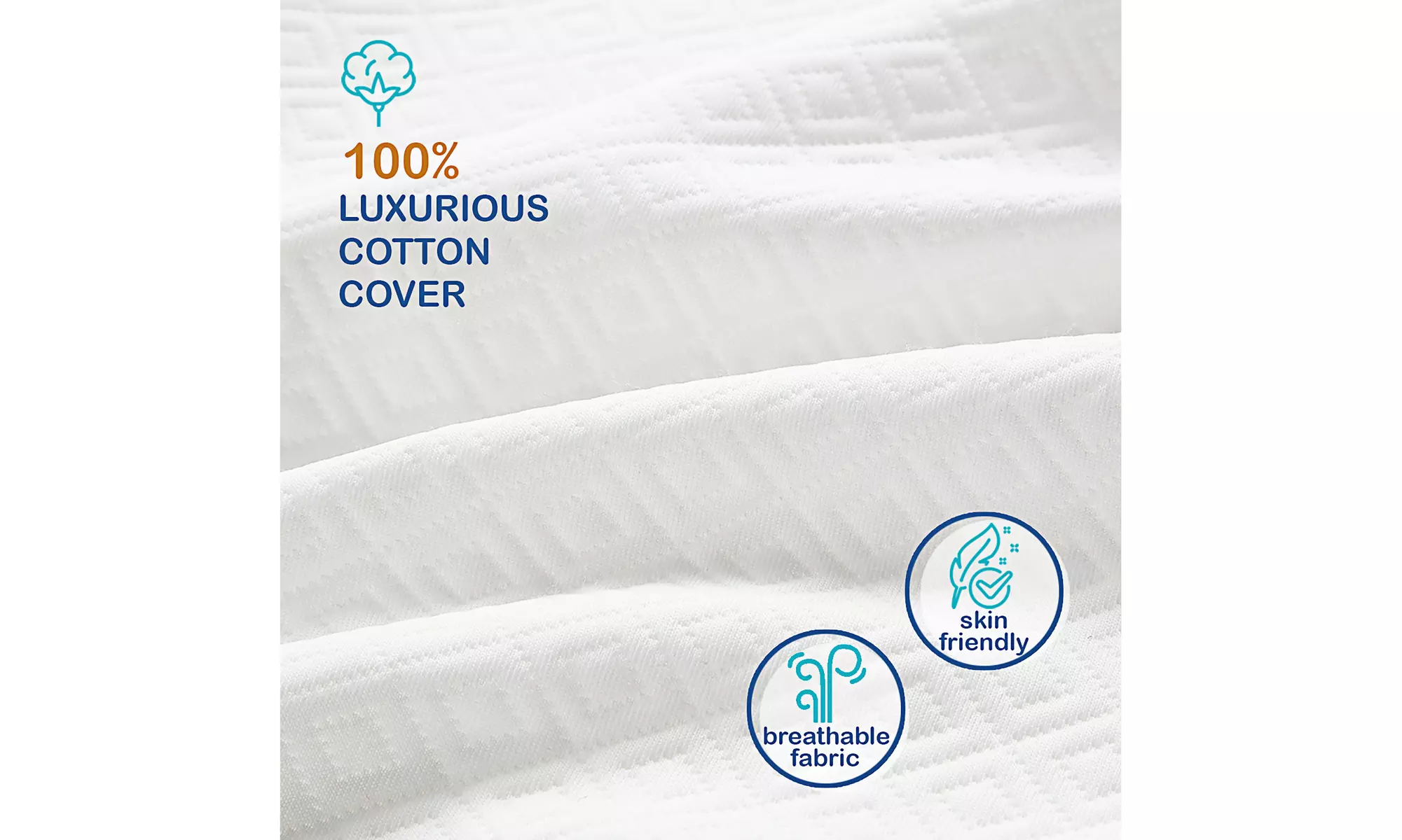 Clara Clark Memory Foam Crib & Bassinet Wedge & Bed Rail Pillow w/ Cotton Cover 
