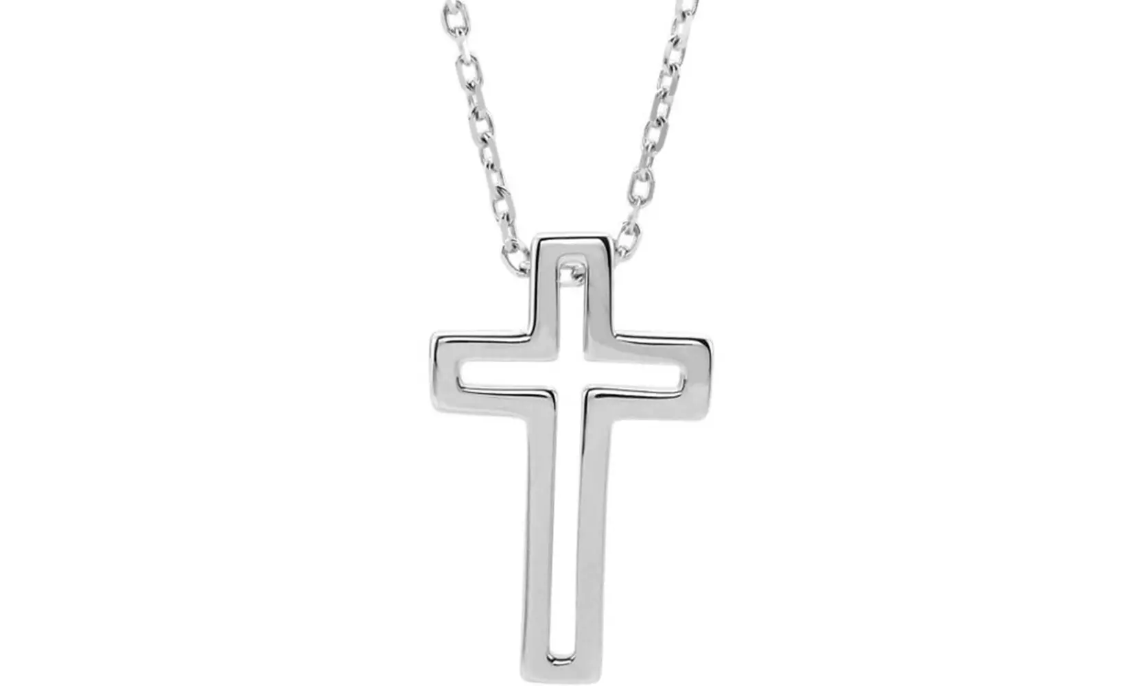 Sterling Silver Open Cross Necklace - Primary Image