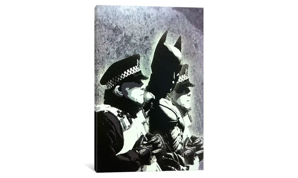 Batman and The Police by Banksy Canvas Print - Primary Image