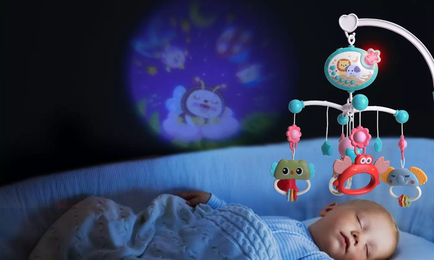  BabyLuv Rotating Musical Star Projector Rattle & Crib Mobile for Soothing Sleep