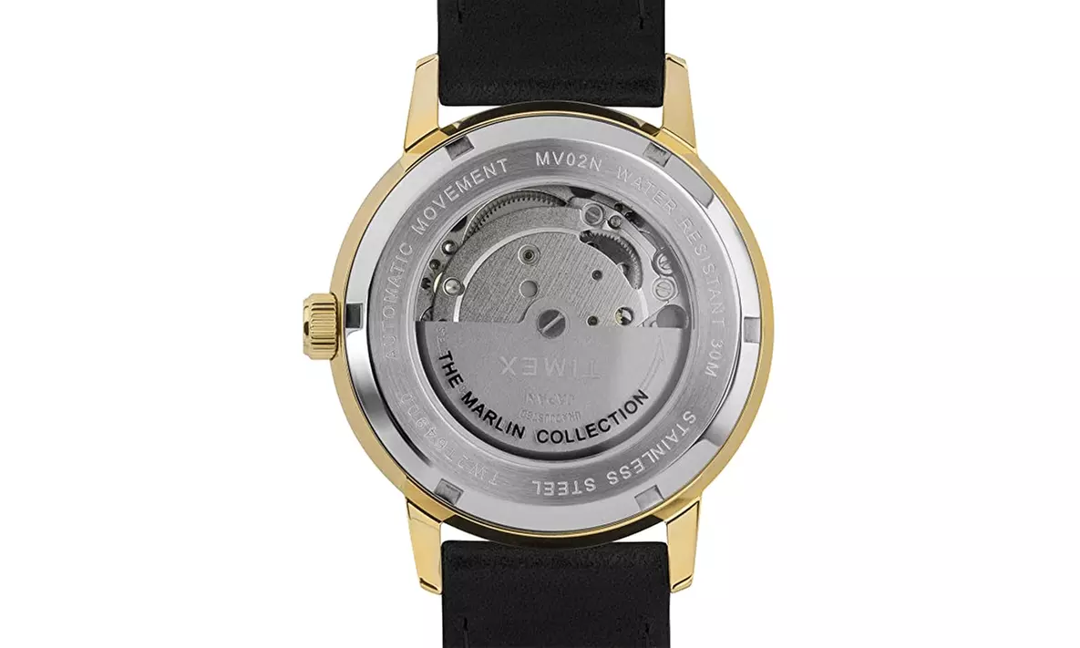 Timex Marlin 40mm Automatic Black Leather Strap Men's Watch TW2T64900 - Second Medium