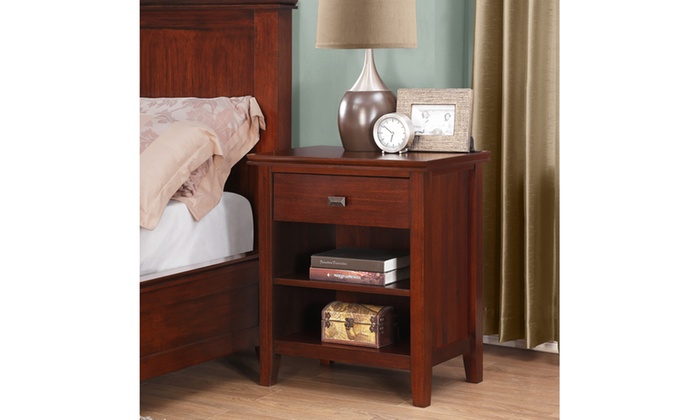 Artisan 24 X 15 X 27 Inch Bedside Table In Medium Auburn Brown Groupon