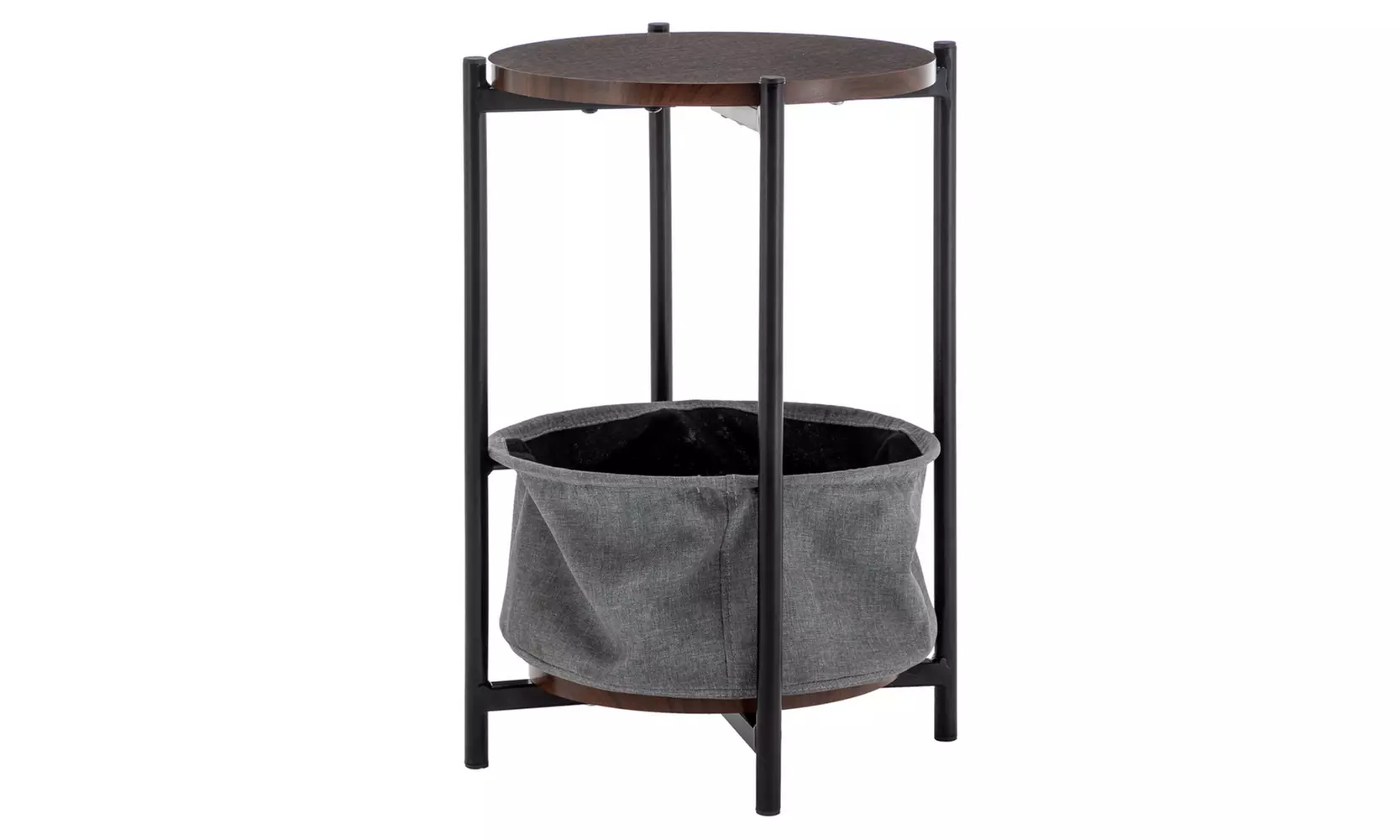 Round End Side Table with Storage Basket - Second Medium