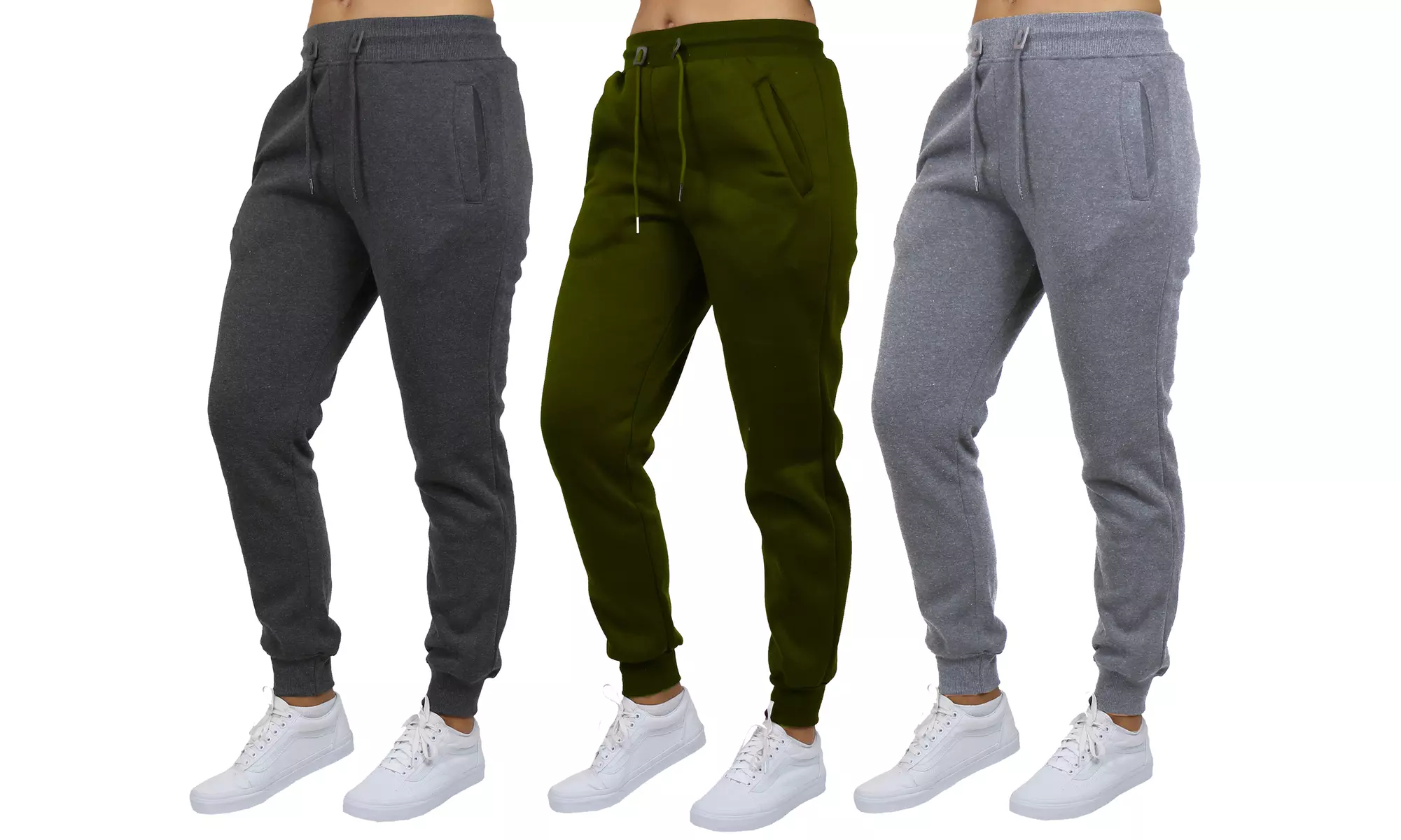 (3-Pack) Women's Loose Fitting Fleece Jogger Sweatpants (Sizes, S-2XL)