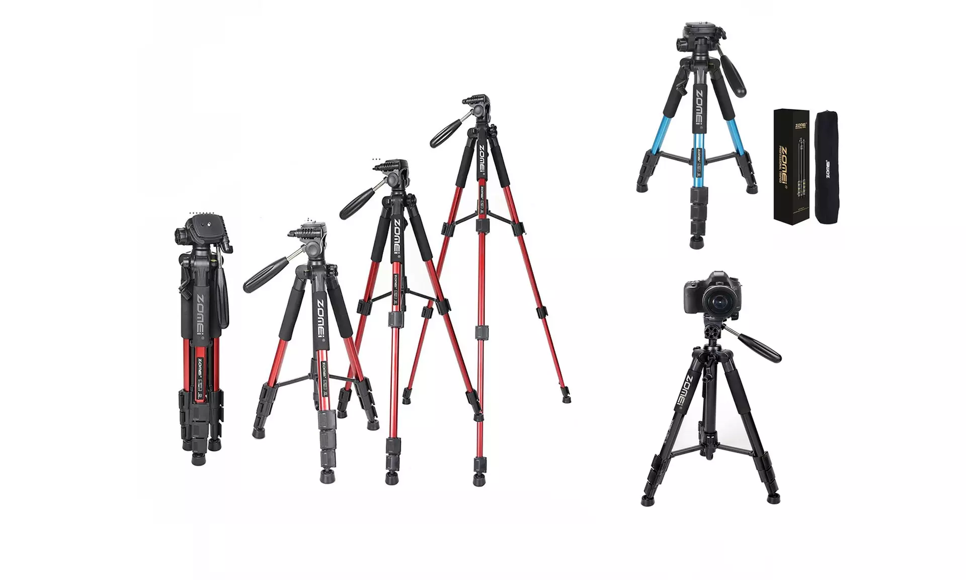 55" Aluminum Alloy Adjustable Height Heavy Duty Flexible Camera Tripod 3 Colors - Primary Image