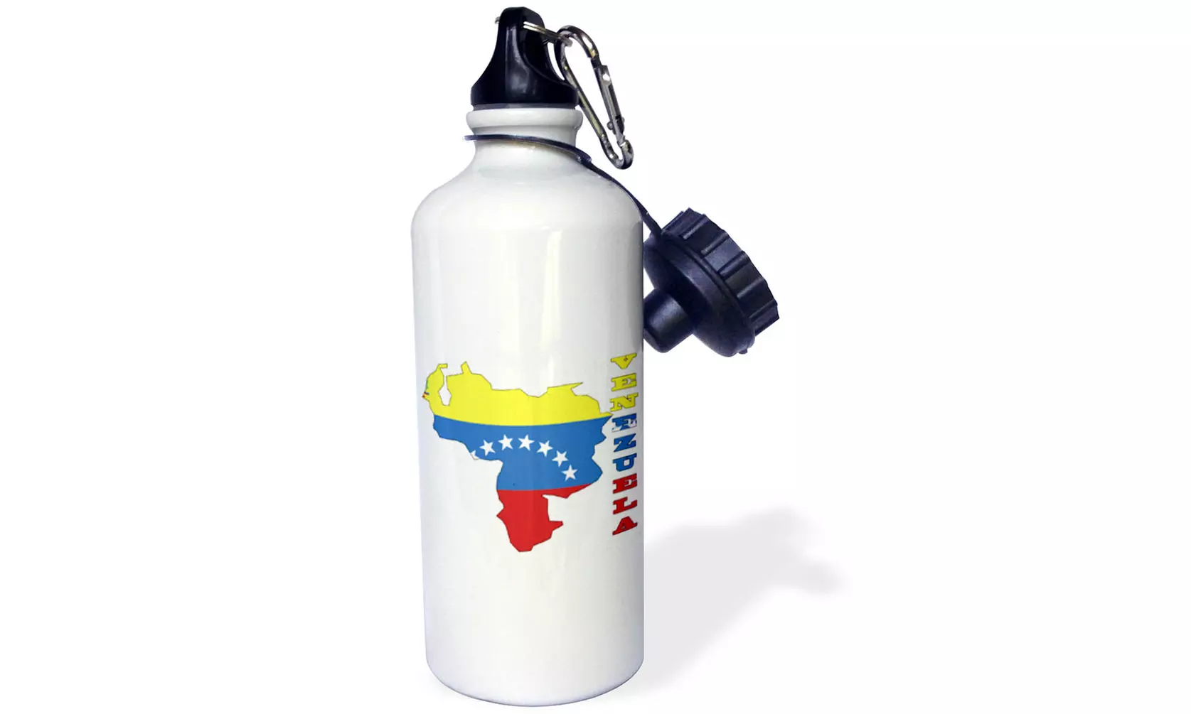  Water Bottle Venezuelan flag in outline map and letters of Venezuela  - Primary Image