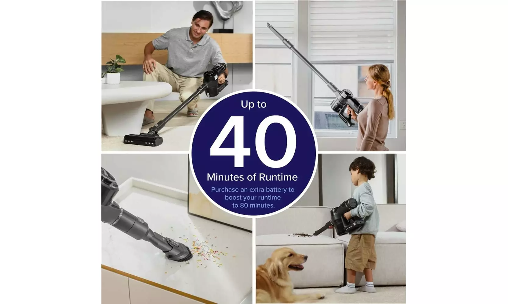 Levoit VortexIQ 40 Cordless Stick Vacuum Cleaner with Powerful Suction 