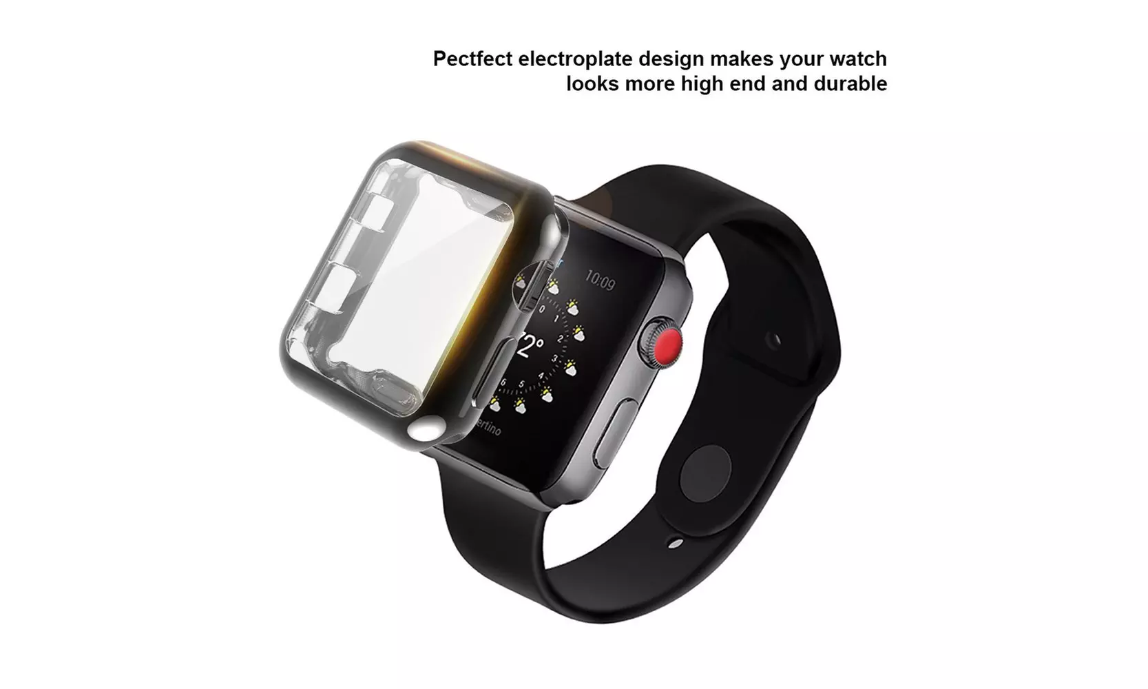 Chrome Full Cover Drop Resistant Bumper Screen Protector Case For Apple Watch
