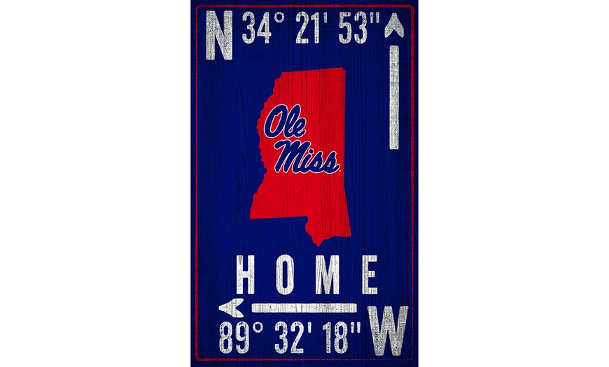 Image 32: Fan Creations NCAA Team Coordinates Sign