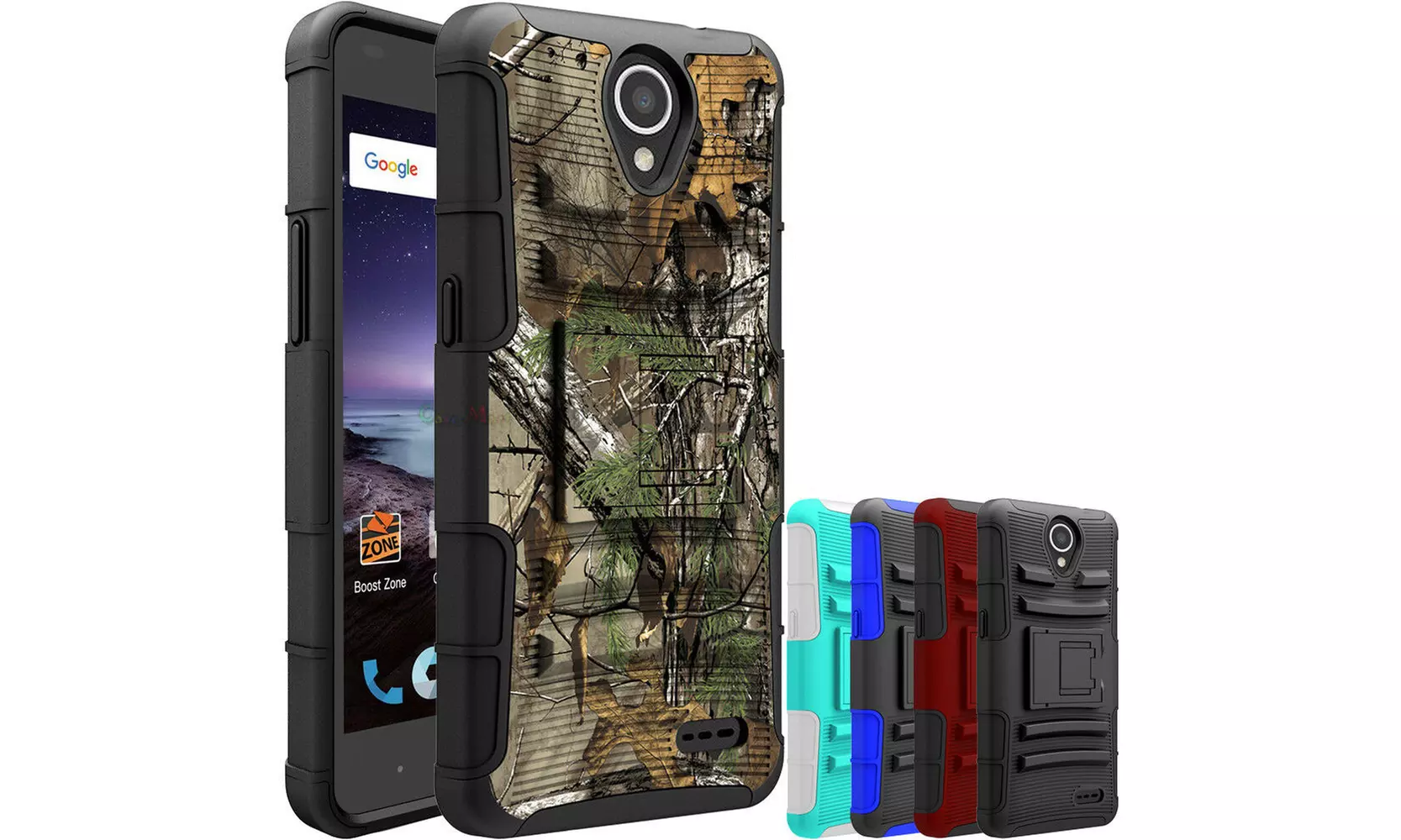 ZTE Maven 3/ Z835 Phone Case Hybrid Belt Clip Holster Stand Hard Armor Cover - Primary Image