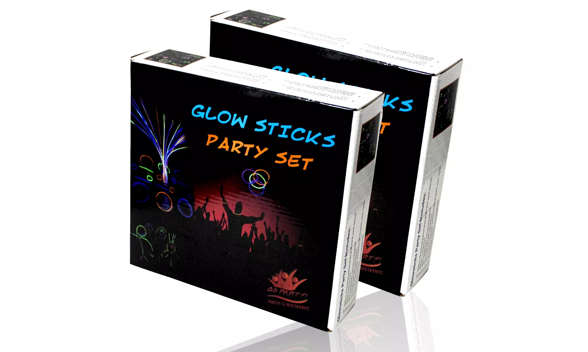 2 Pack Bulk Glow Stick Necklaces and Bracelets -Go Party Glow Sticks Party Pack - Primary Image