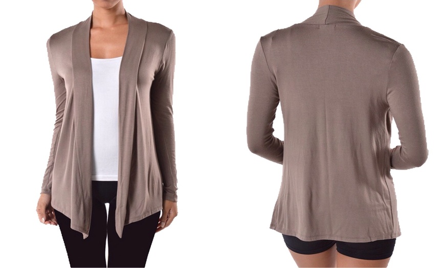 Image 7: Lightweight & Draped Flyaway Cardigan Sweater