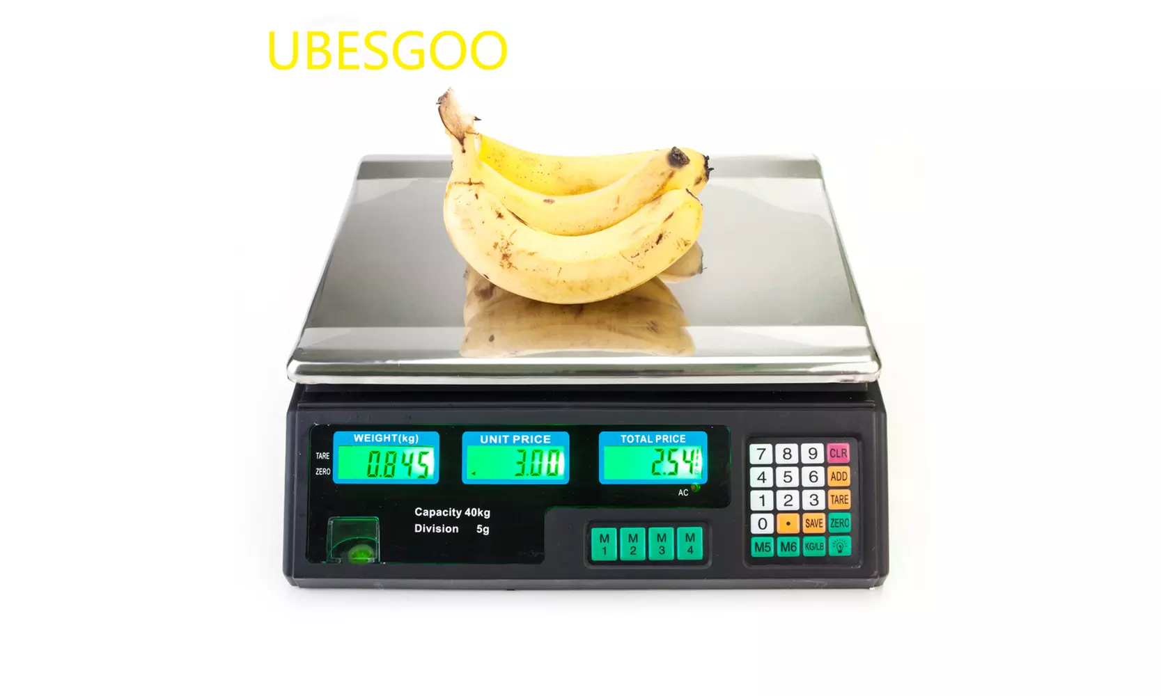 Electronic Digital Price Computing Scale Food Vegetable Shop Weight 40KG black - Primary Image