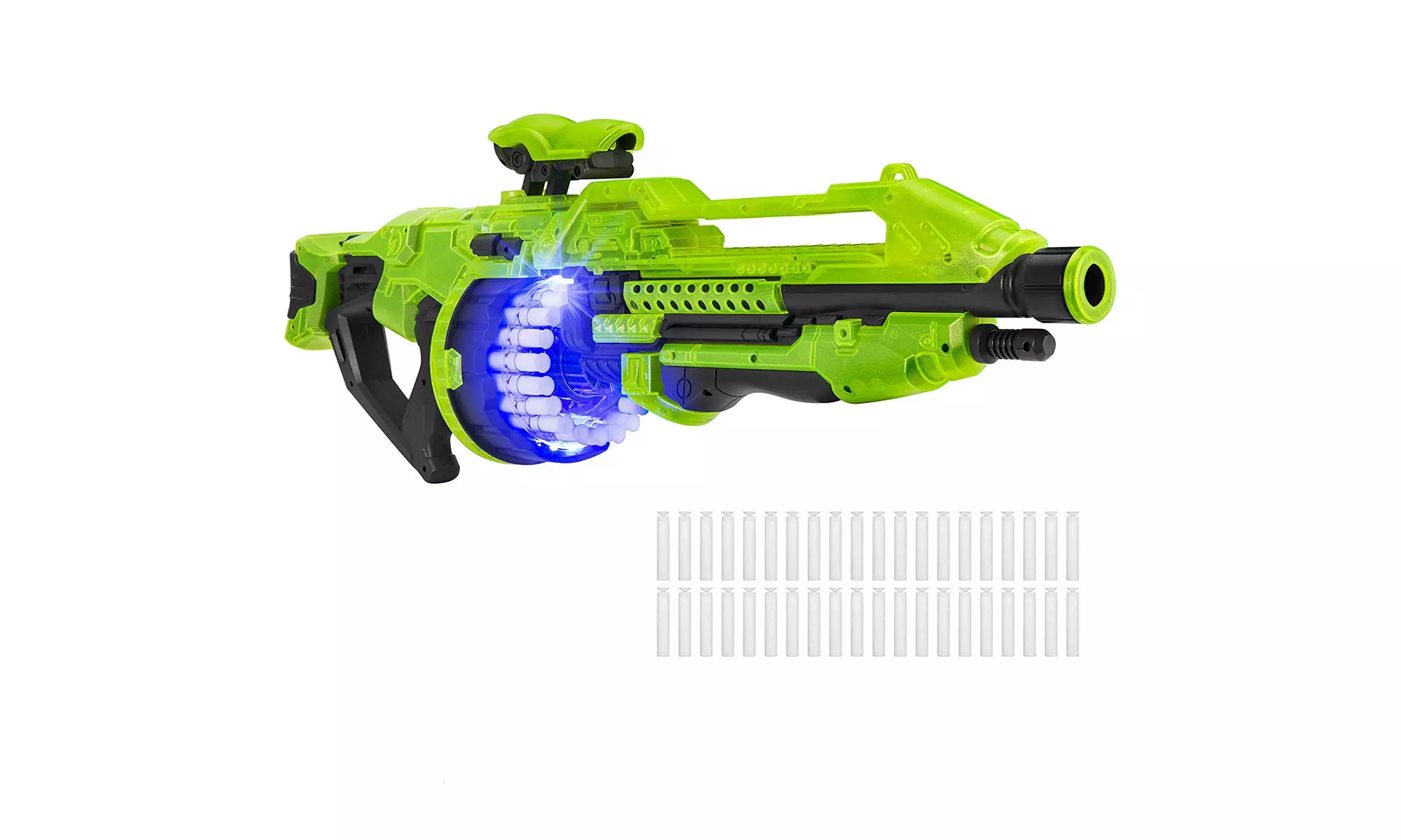 Electric Foam Dart Alien Blaster Toy w/40 Glow-in-The-Dark Darts, Drum Mag - Primary Image