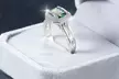 Women's fashion beautiful white gold square cubic zirconia ring - Second Medium