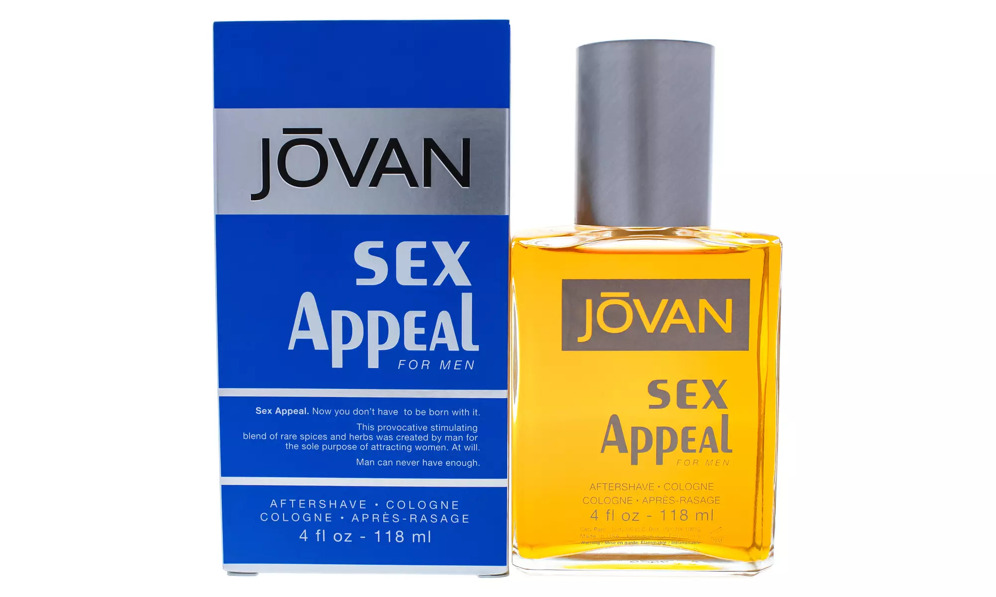Jovan Sex Appeal by Coty for Men - 4 oz After Shave Cologne Splash - Primary Image