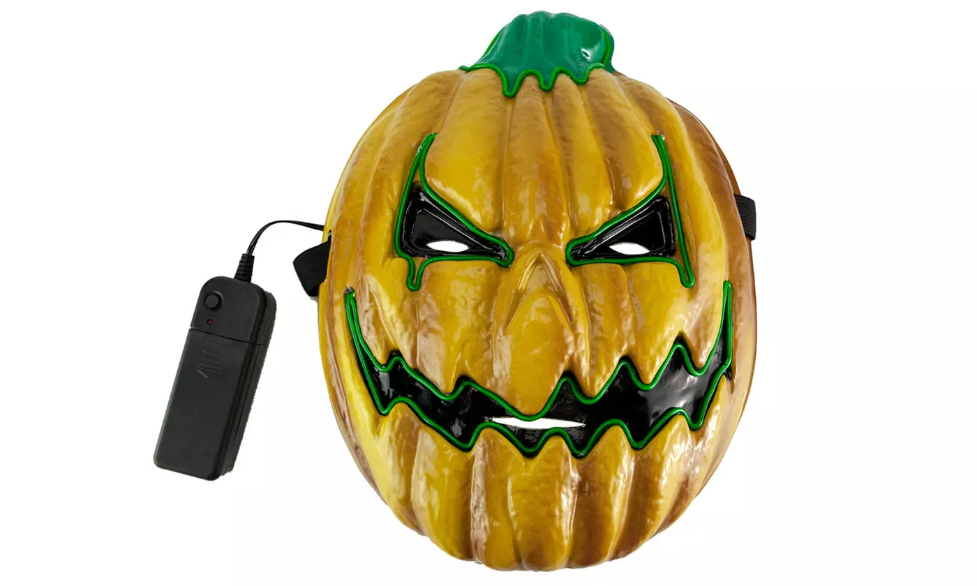 Halloween Masks LED Green Pumpkin Head Masque Halloween Costume Party Props - Second Medium