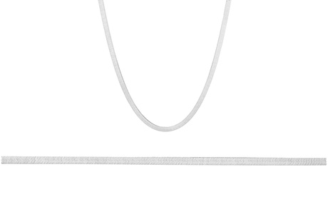 Italian Herringbone Chain In Solid Sterling Silver 16 None Gold Sterling Silver