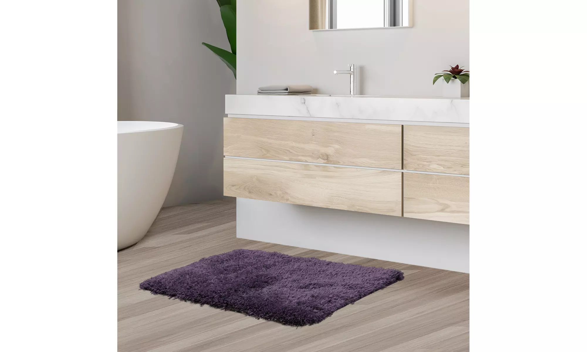 Clara Clark Non-slip Shaggy Bath Rug Set