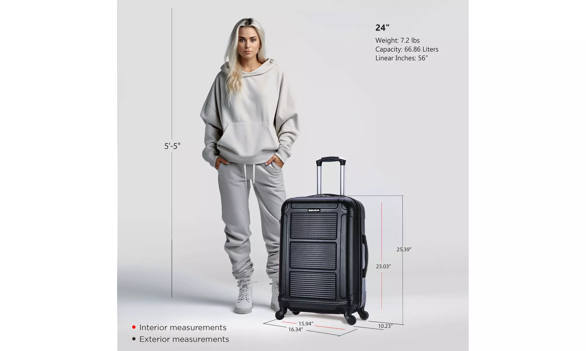 InUSA Pilot Lightweight Hardside Spinner Luggage
