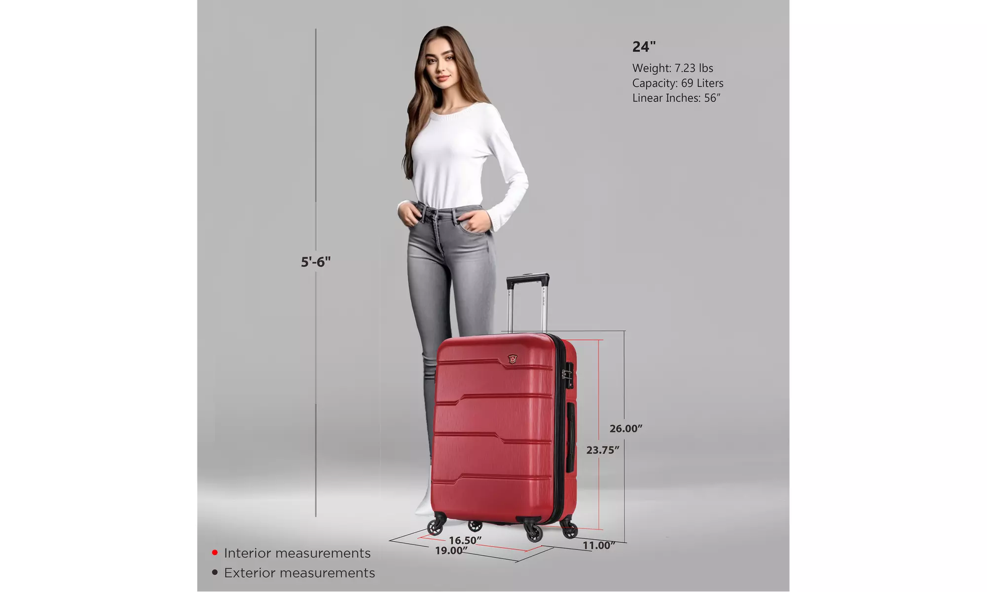 DUKAP Rodez Lightweight Hardside Spinner Luggage (multiple sizes)