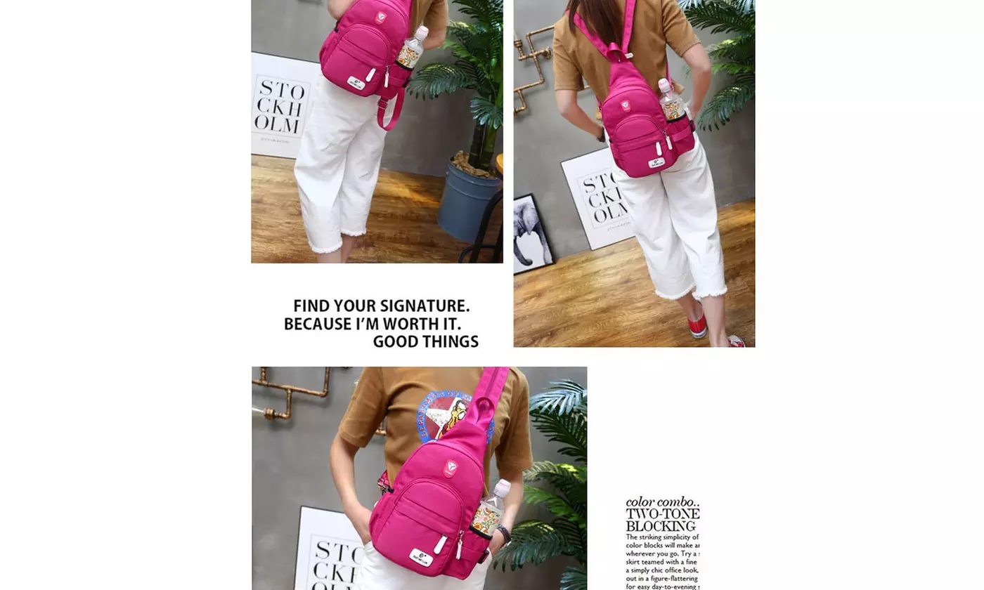 Nylon Crossbody Shoulder Chest Cycle Sling Bag Travel Backpack for Men Women