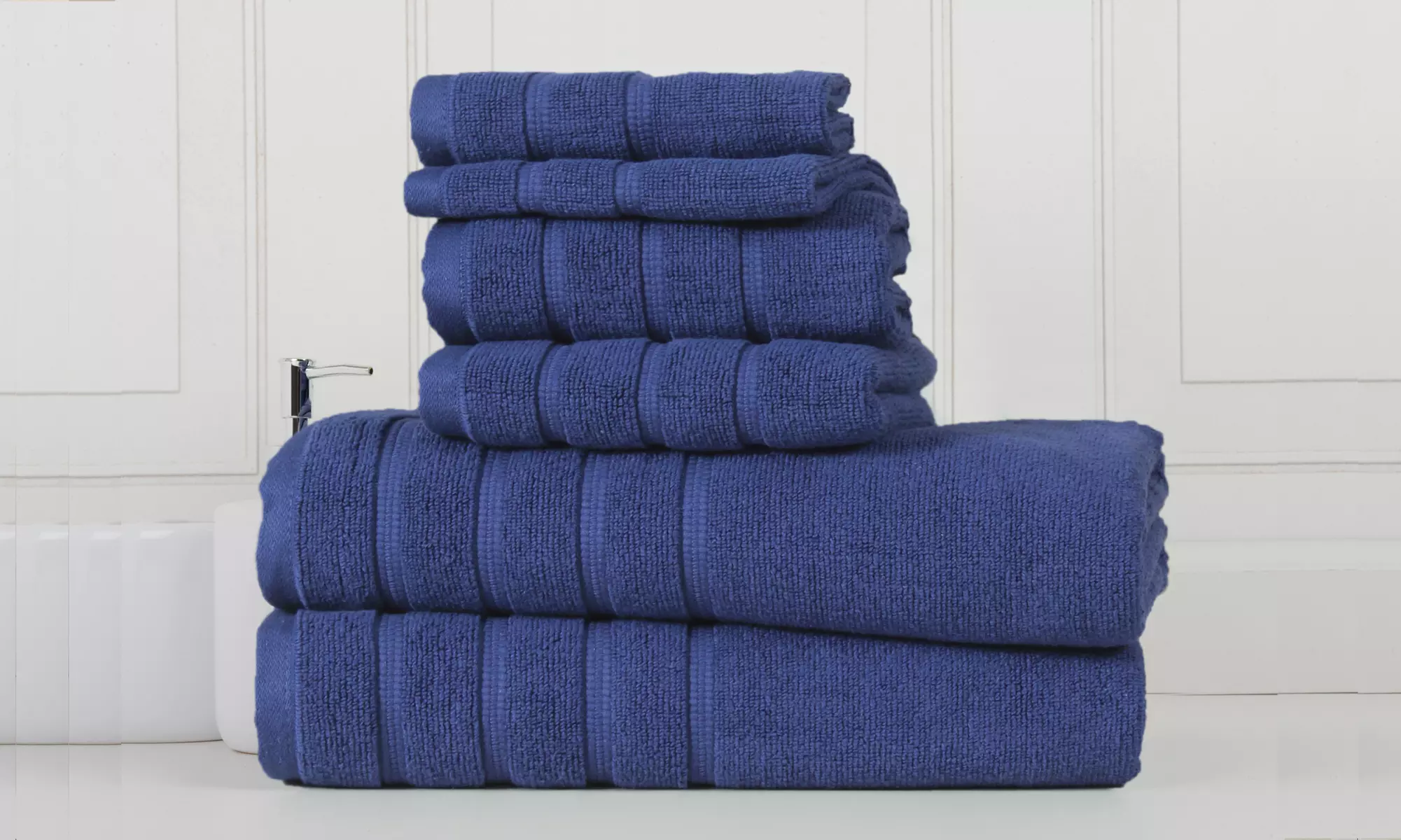 Bibb Home 6-Piece Zero Twist Egyptian Cotton Towel Set