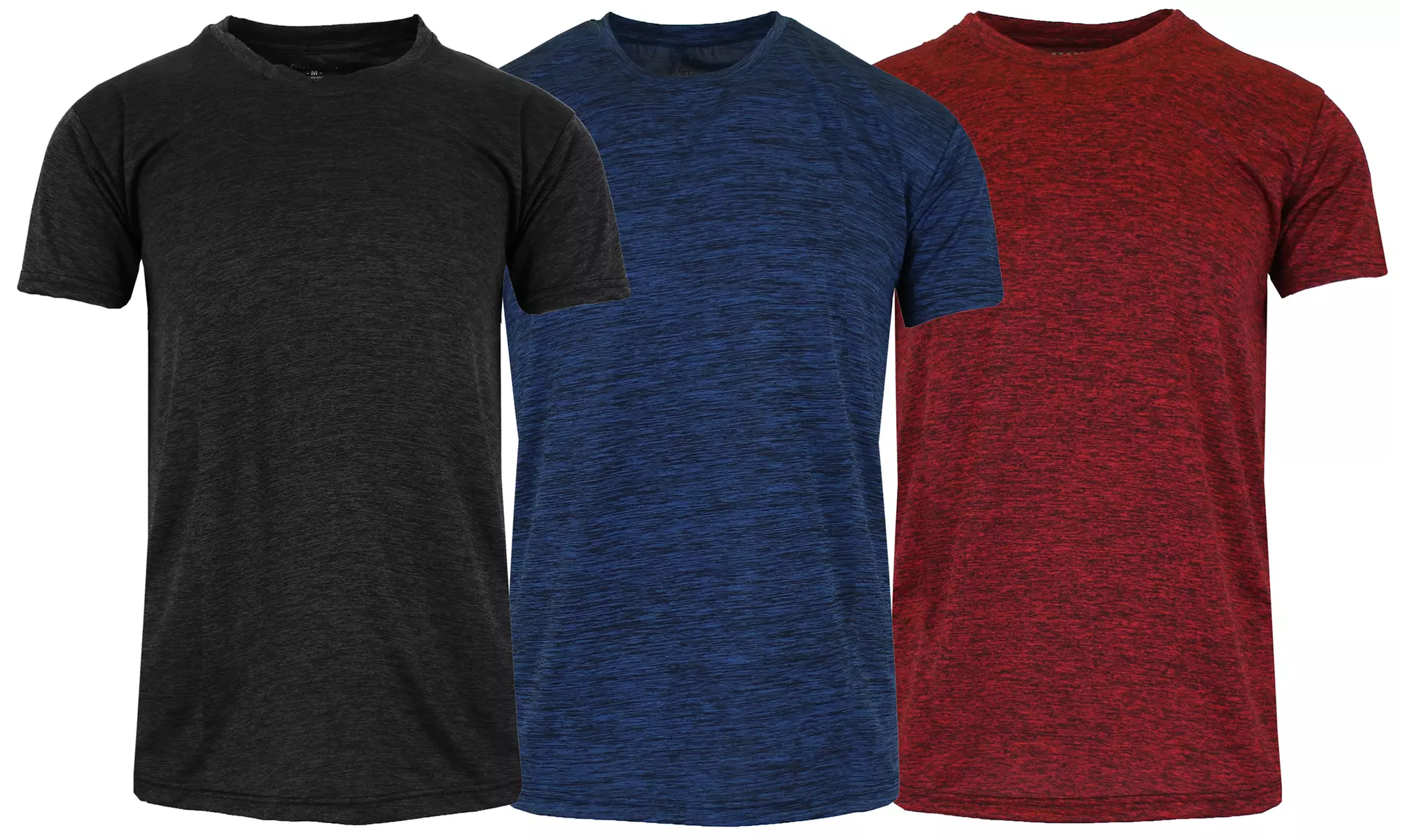 (3-Pack) Men's Moisture Wicking Performance Short Sleeve Active Tee