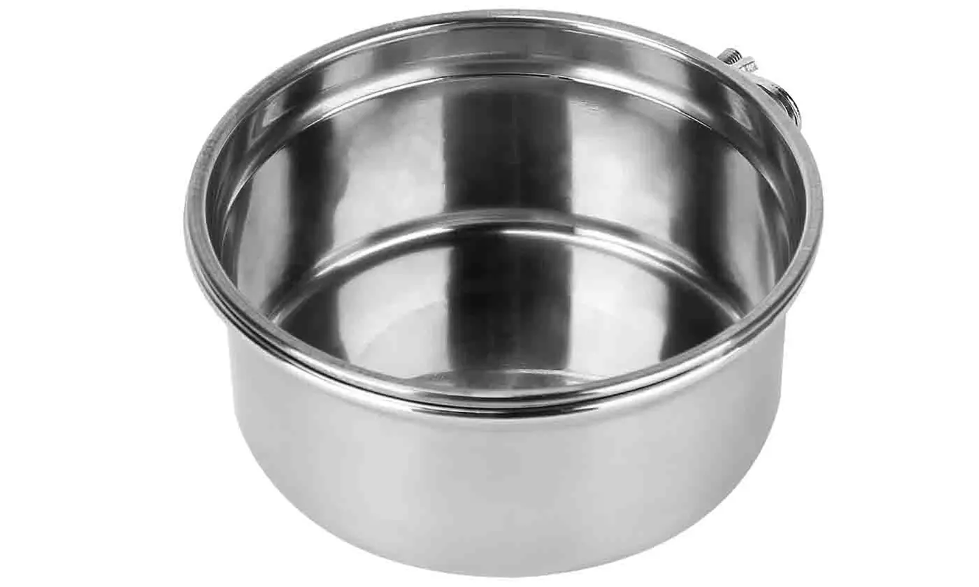 iMounTEK Stainless Steel Hanging Dog Food and Water Crate Bowl for Kennel Cages