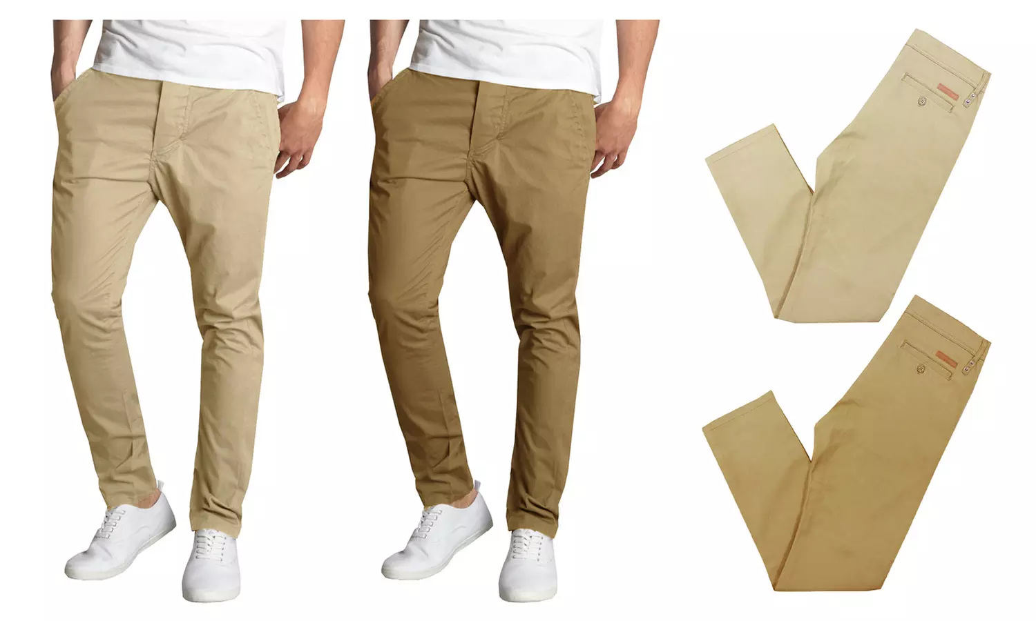 Galaxy By Harvic Men's Slim Fit Cotton Stretch Chino Pants (2-Packs)