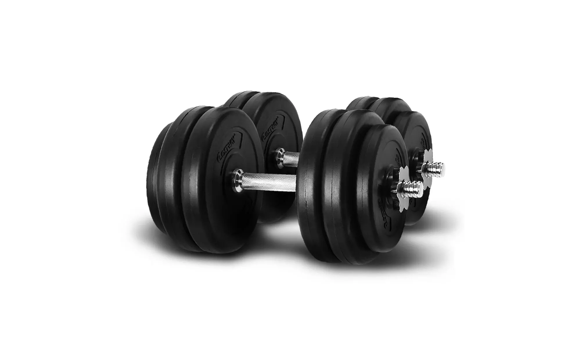 Costway New Weight Dumbbell Set 66 LB Adjustable Cap Gym Barbell Plates - Primary Image