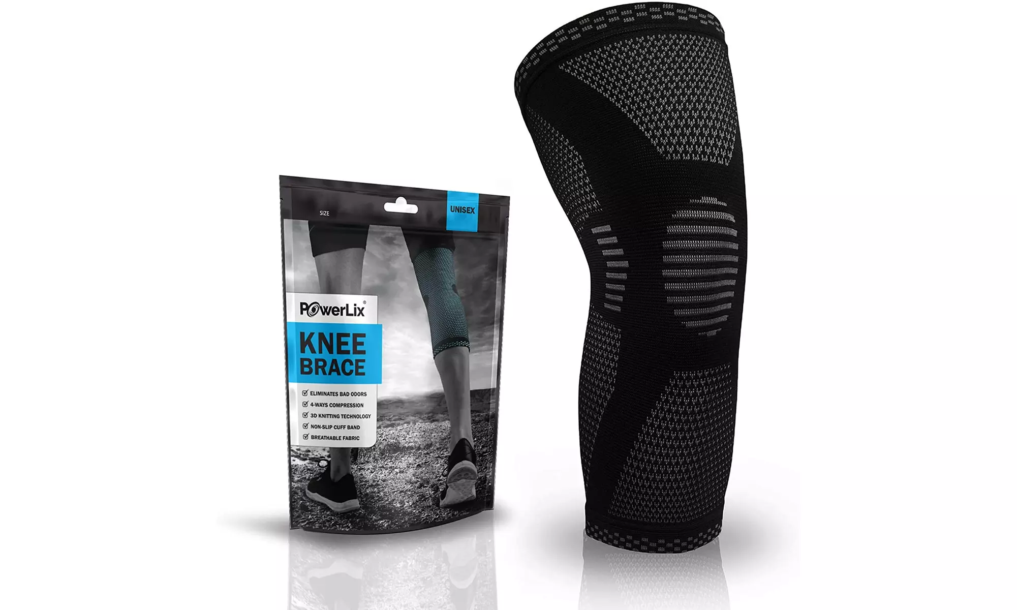 Powerlix Compression Knee Sleeve for Leg Pain and Support - Primary Image