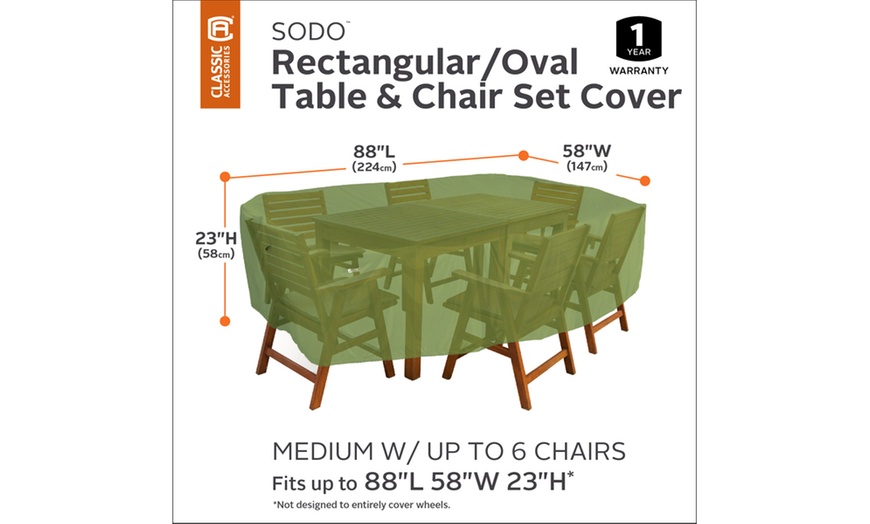 Rectangular/Oval Patio Table & Chair Set Cover, Medium | Groupon