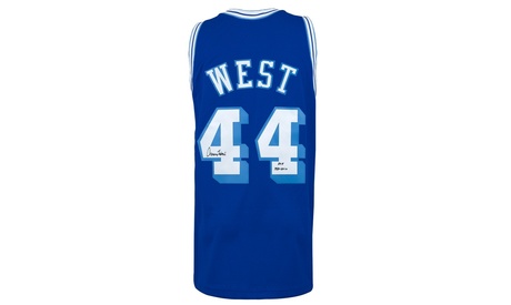 Jerry West Signed Lakers Blue 1960-61 T/B M&N Swingman Jersey W/HOF 1980 2010