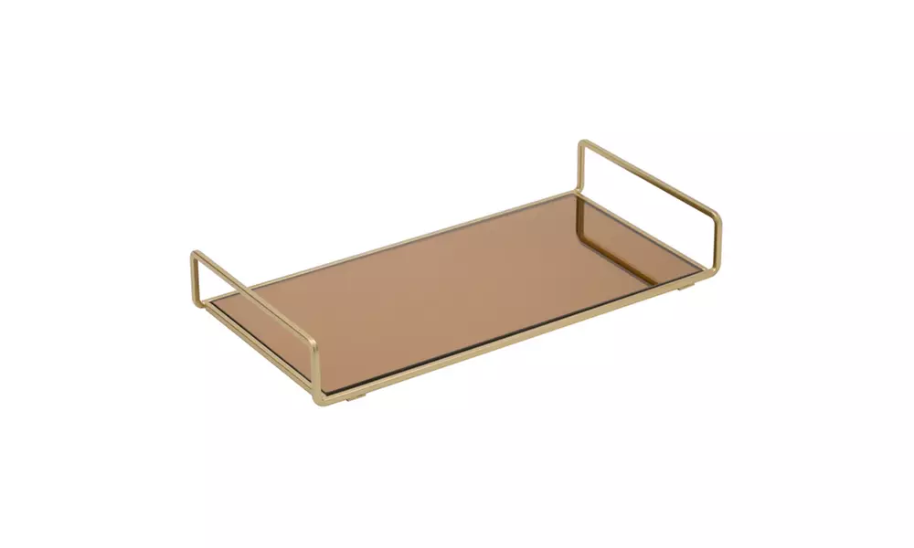 Classic Design Mirror Vanity Tray in Gold - Primary Image