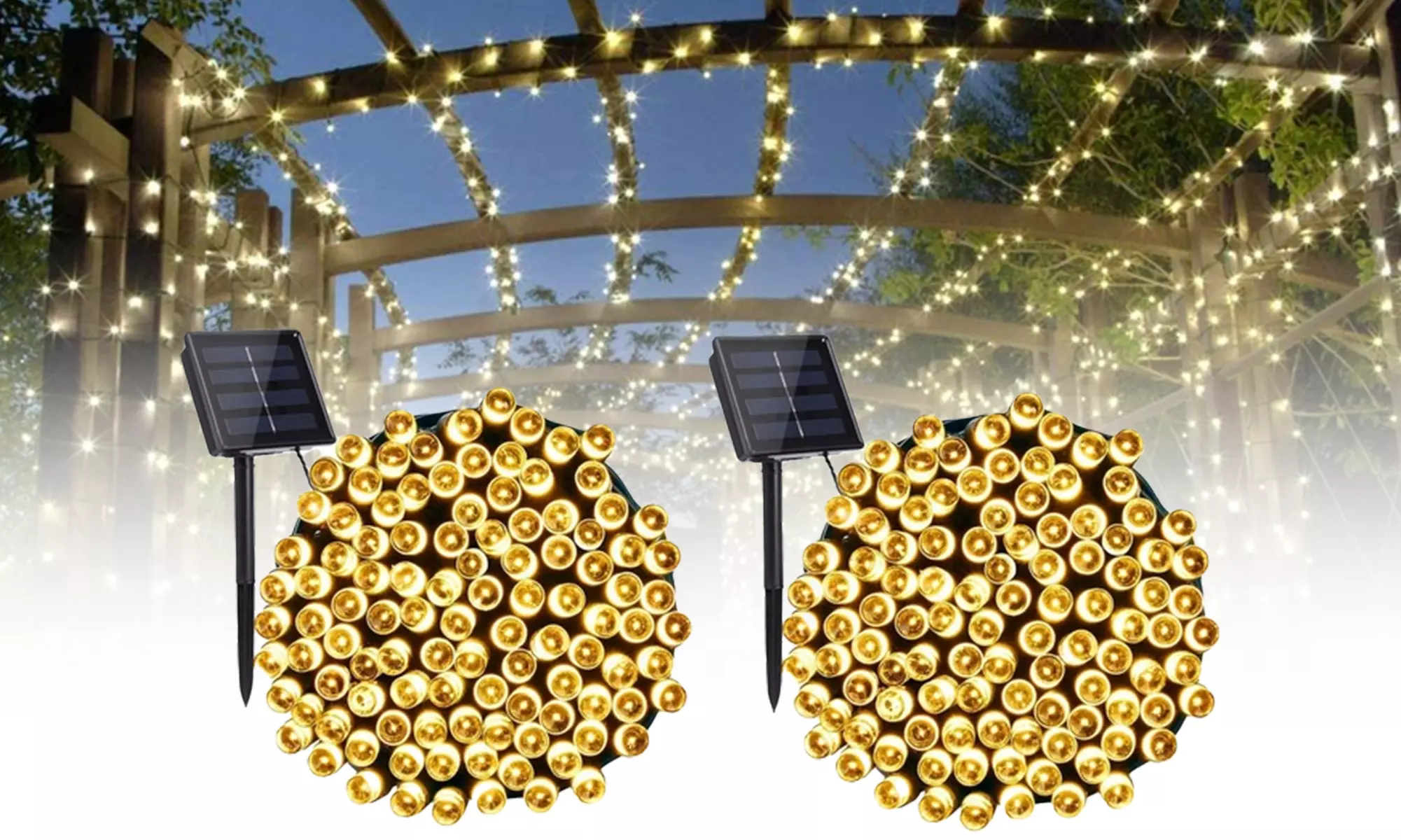 200-LED 72ft Solar Holiday String Lights Christmas Fairy Lights with 8 Modes