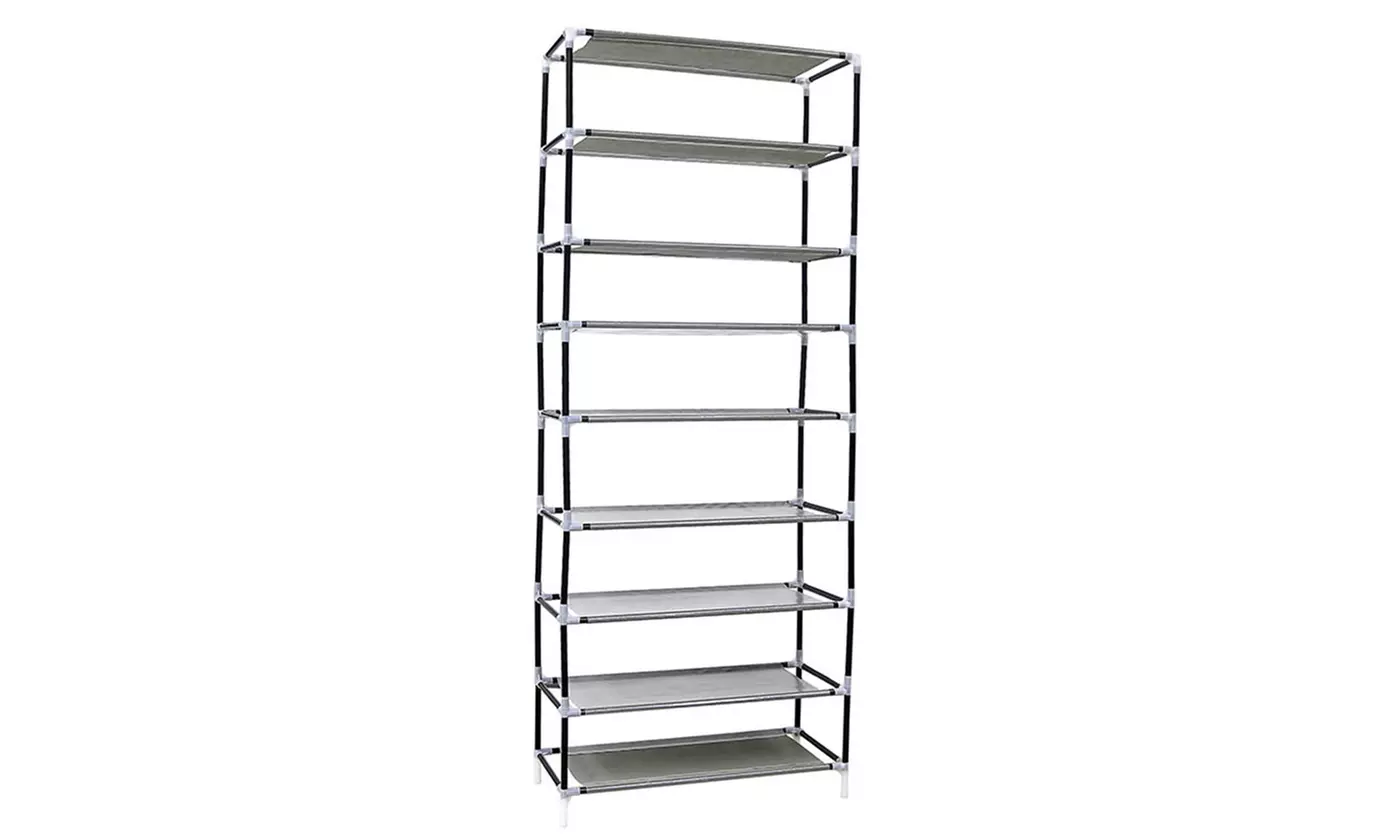 iMounTEK 10-Tier Shoe Storage Rack with Dust Cover