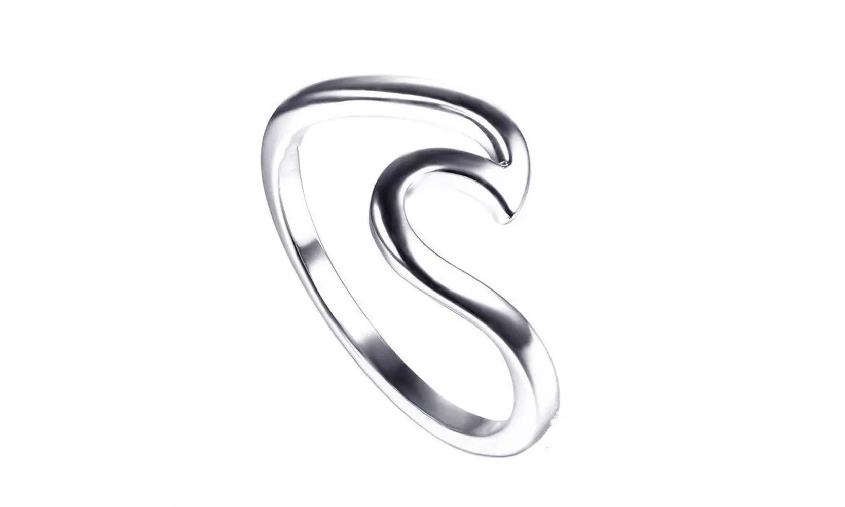 Sterling Silver Surfing Wave Ring - Second Medium